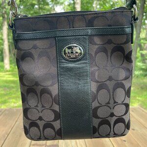 Coach Crossbody Signature C Jacquard Fabric with Leather Trim